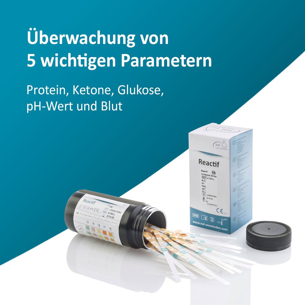 Reactif Gesundheitstest - Urin Teststreifen für 5 Parameter 100 St