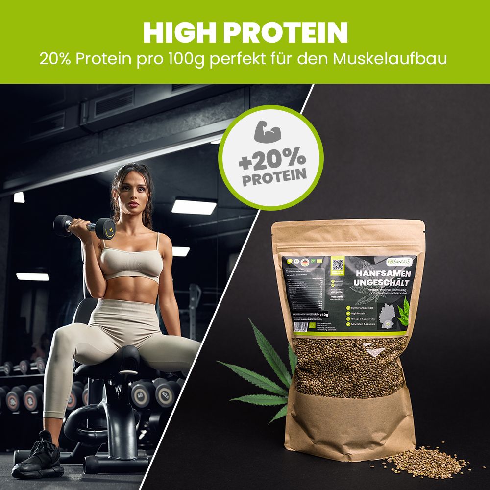 SANUUS® Bio Hanfsamen ungeschält 2x750g regional aus Bayern