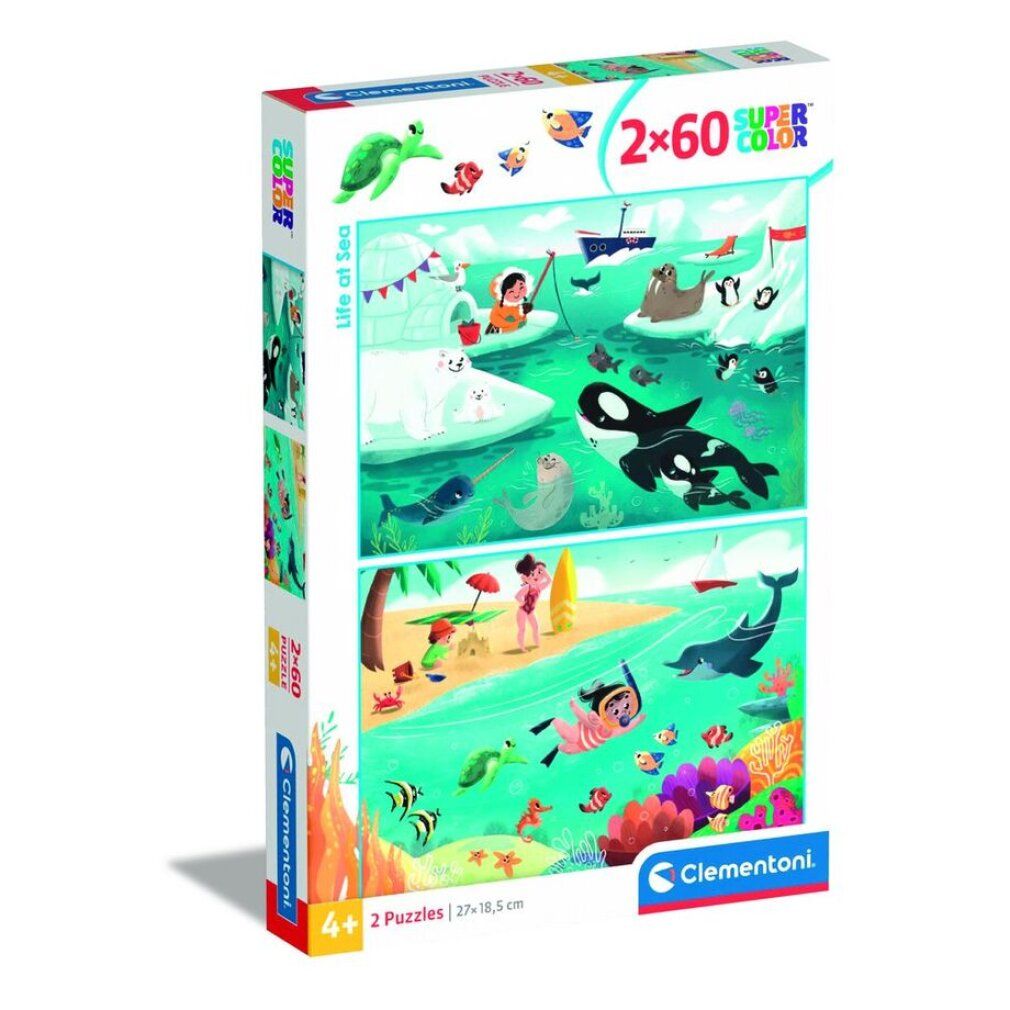 clementoni Sea Life Puzzle 2x60 Teile