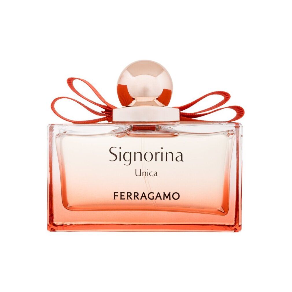 Salvatore Ferragamo Unica Eau de Parfum Vapo 50ml. Rechteckiger Flakon mit roter Schleife.