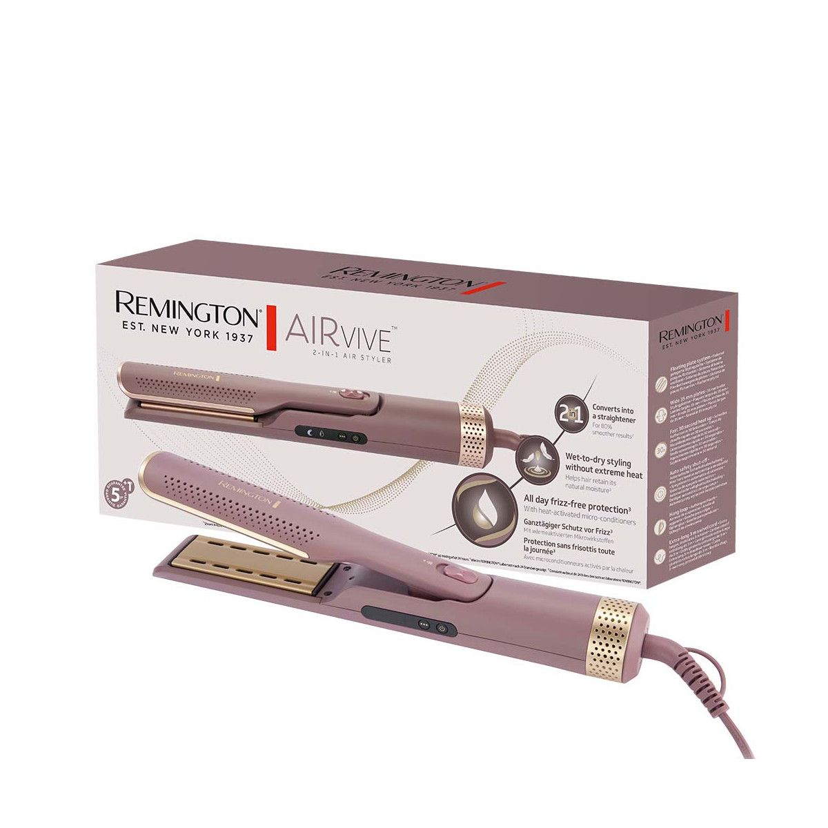 REMINGTON Haarglätter Glätteisen Airstyler 2 in 1 Nass & Trocken AIRvive AS8930