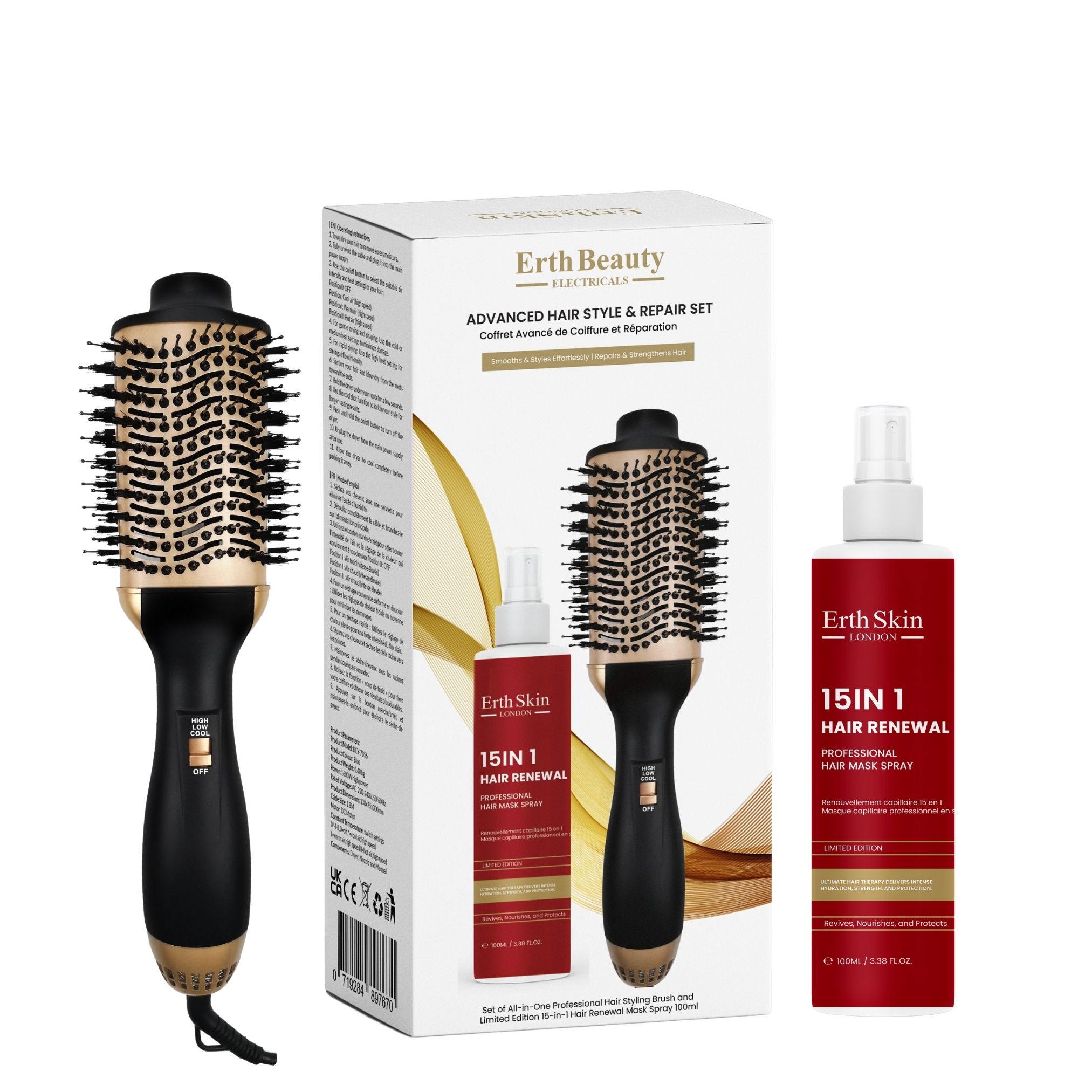 ErthSkin London Set definitivo per lo styling e la riparazione dei capelli