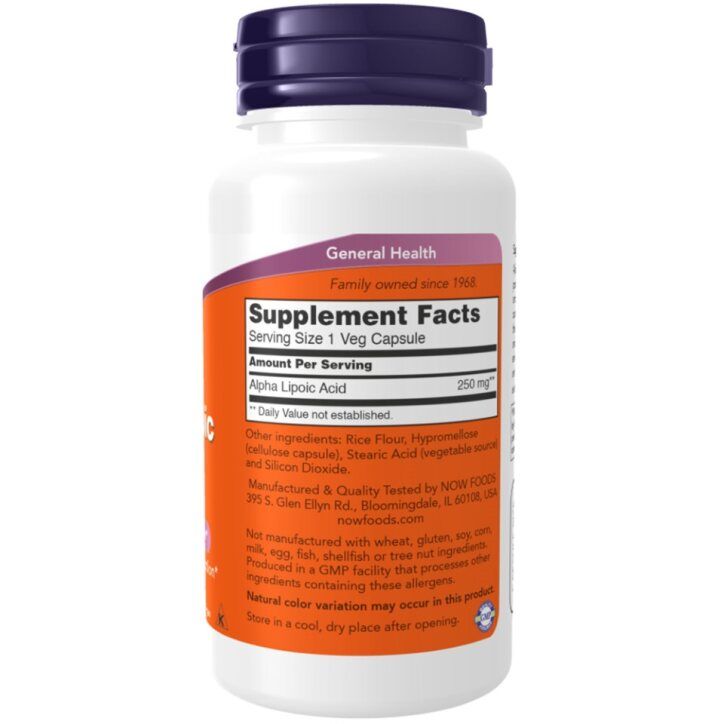 Now Foods, Alpha Lipoic Acid, 250mg