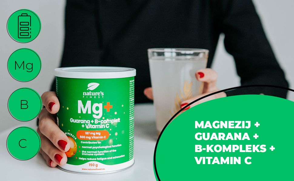 Nature's Finest Magnesium + Guarana B-complex Vitamin C 150 g Pulver