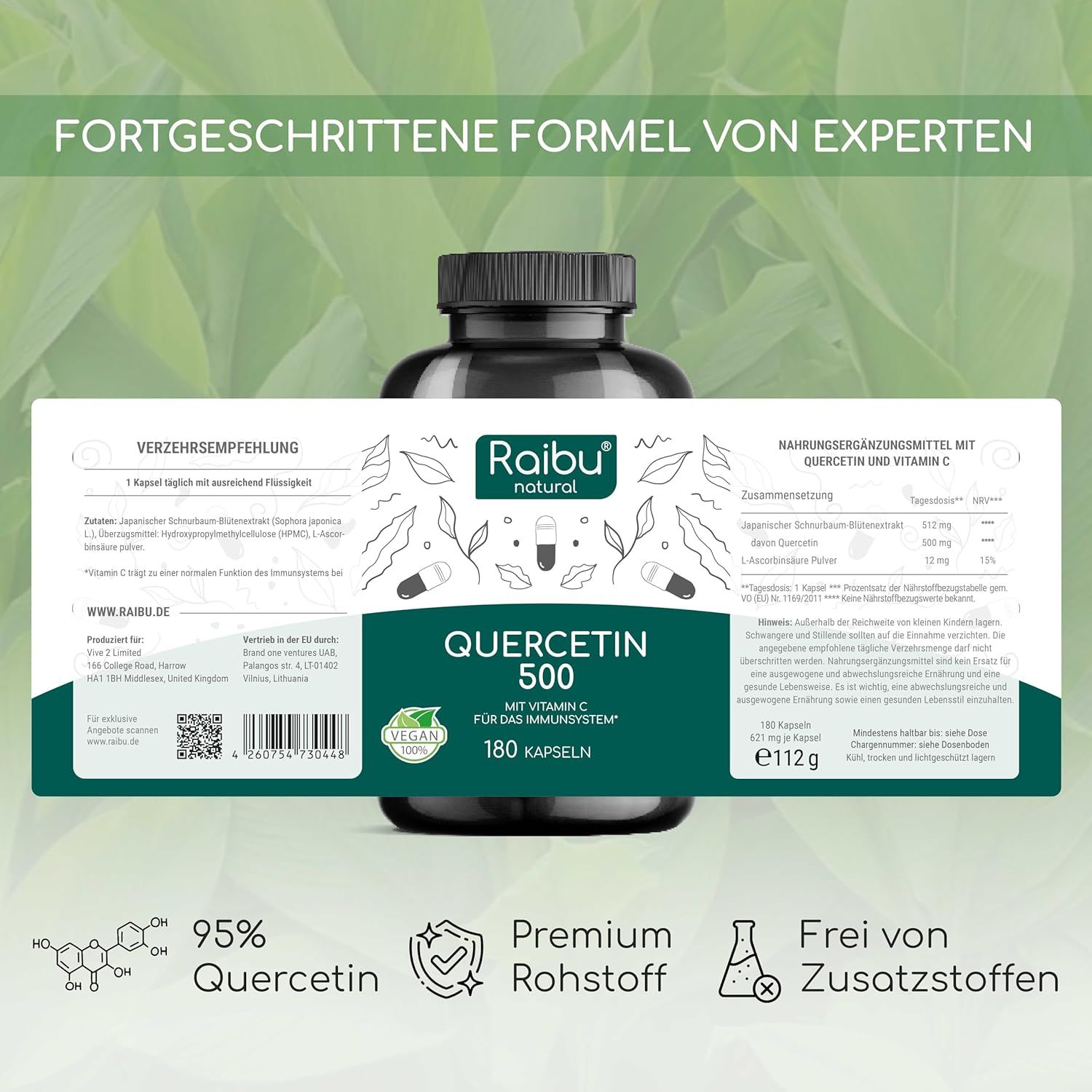 Quercetin Kapseln Hochdosiert 500 mg – RAIBU