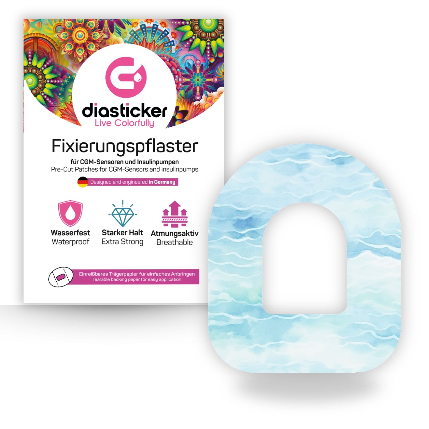 Diasticker® Omnipod Fixiertapes 'Baby Blue' 5 St