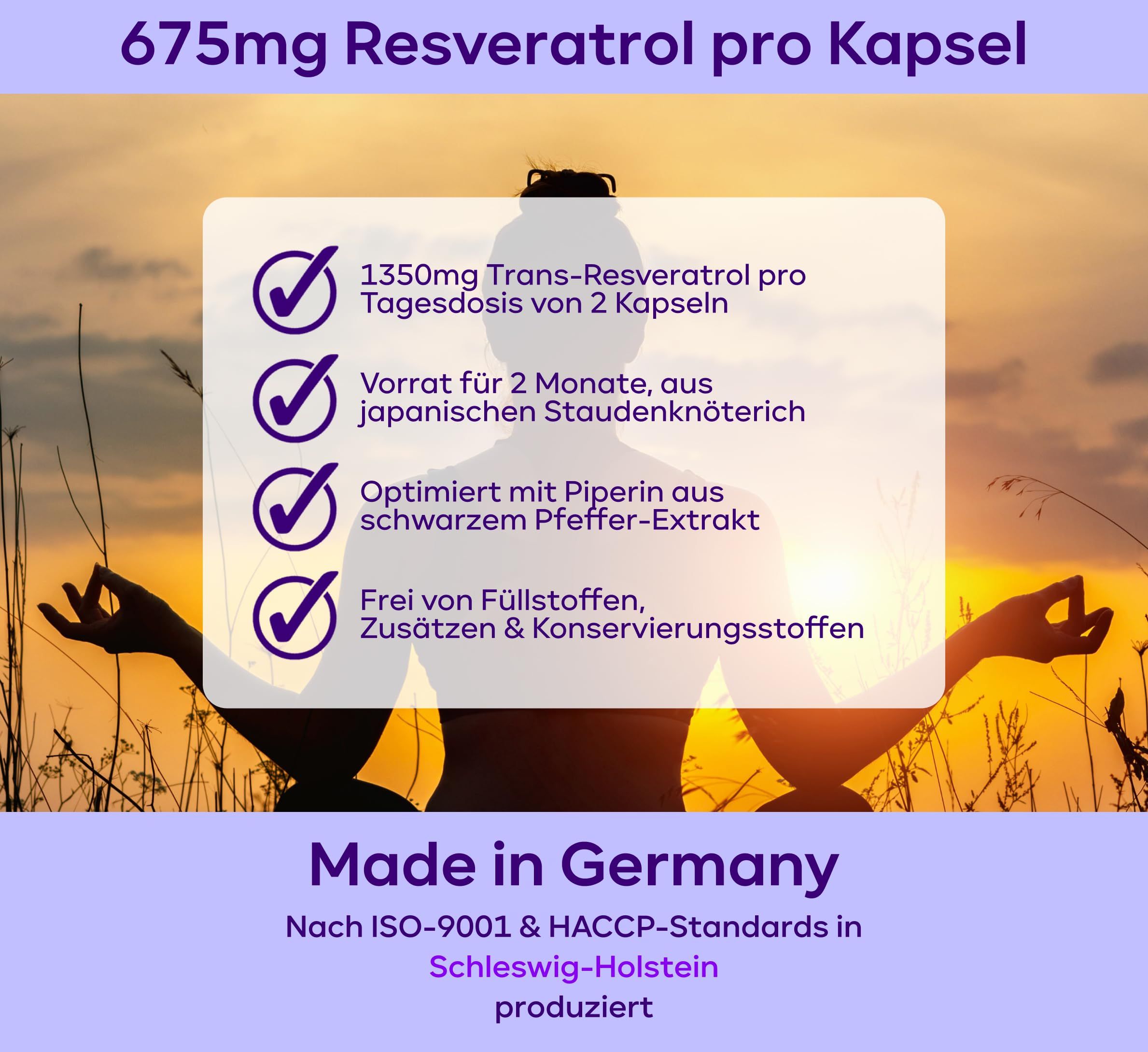 plantomol® Resveratrol PLUS - 1350mg Trans-Resveratrol Extrakt mit Piperin - 100:1 Extrakt
