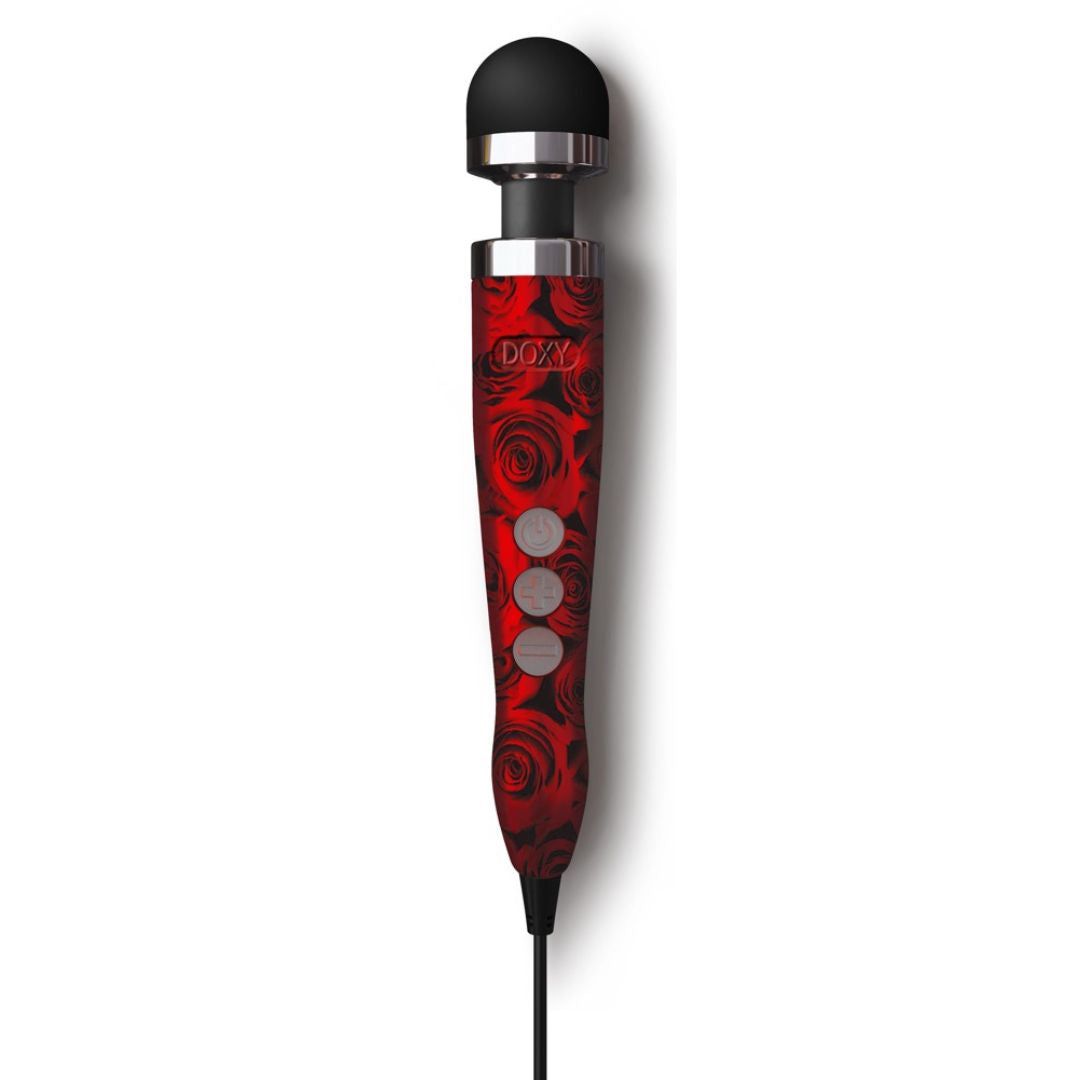 Massagestab "Die Cast 3" mit Rosenmuster | Multispeed-Vibration | Doxy