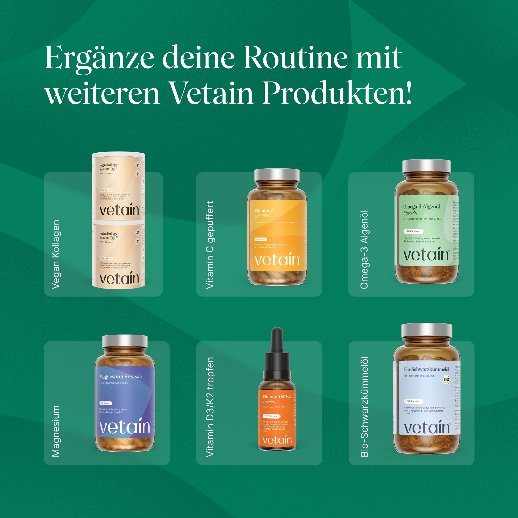 VETAIN Jod Komplex für Schilddrüse - mit Jod aus Bio-Kelp, Selen, Vitamin D3, Zink - 100% Vegan