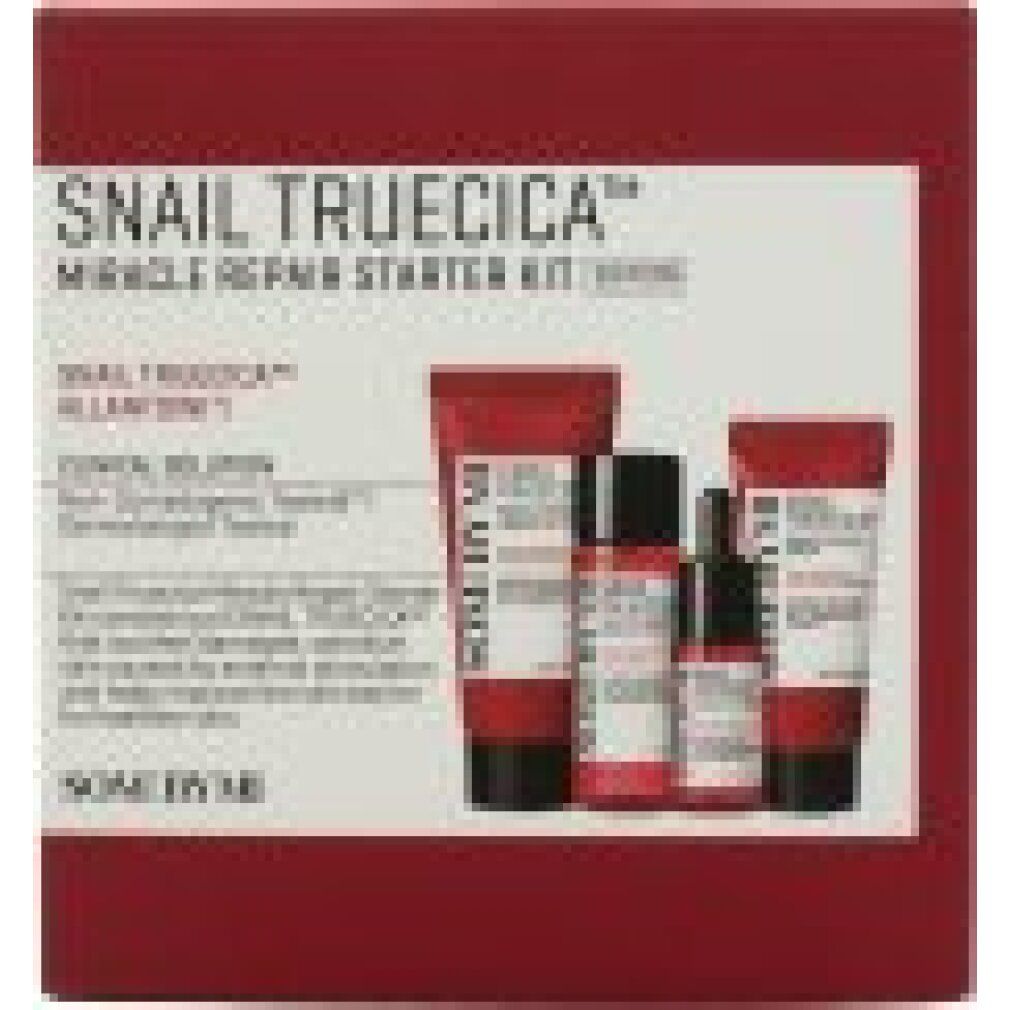 SOMEBYMI Snail Truecica Miracle Repair Starter Kit mit vier Produkten, Nahaufnahme.