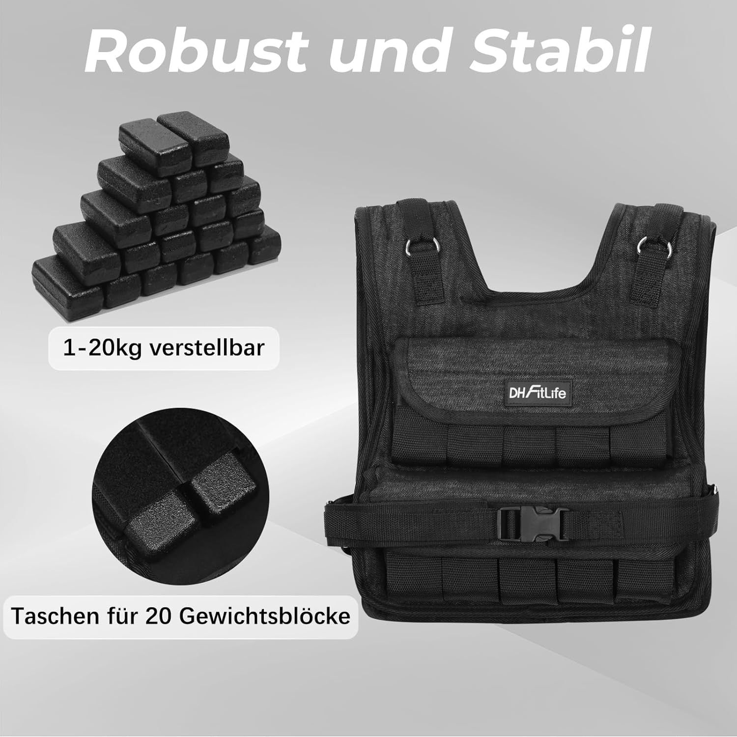 DH FitLife kompakte verstellbare Gewichtsweste