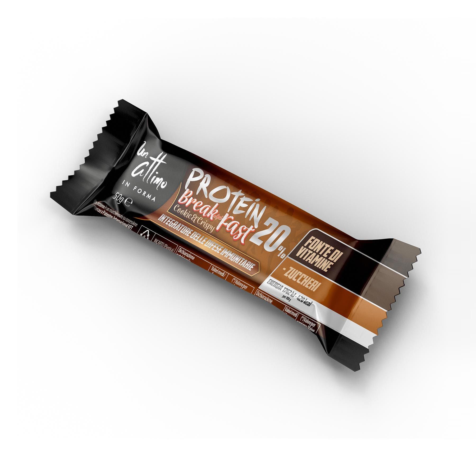 1attimoinforma Barretta Proteica al 20%; Gusto Cookie e Crispy