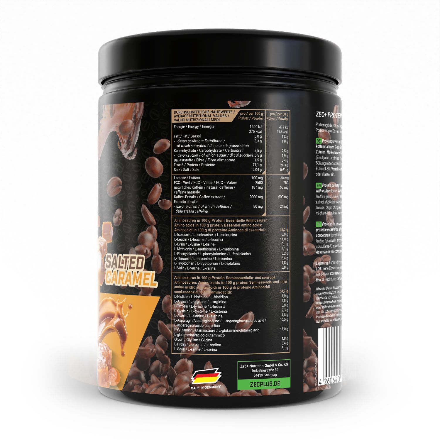 Zec+ Protein Coffee Salted Caramel 450 g Pulver