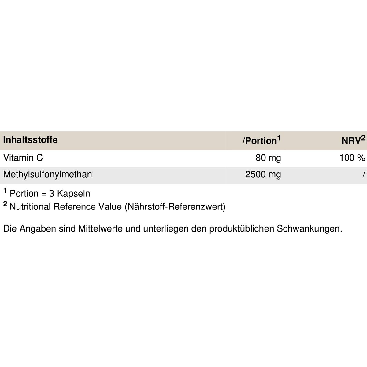 Peak MSM 0,12 kg Kapseln