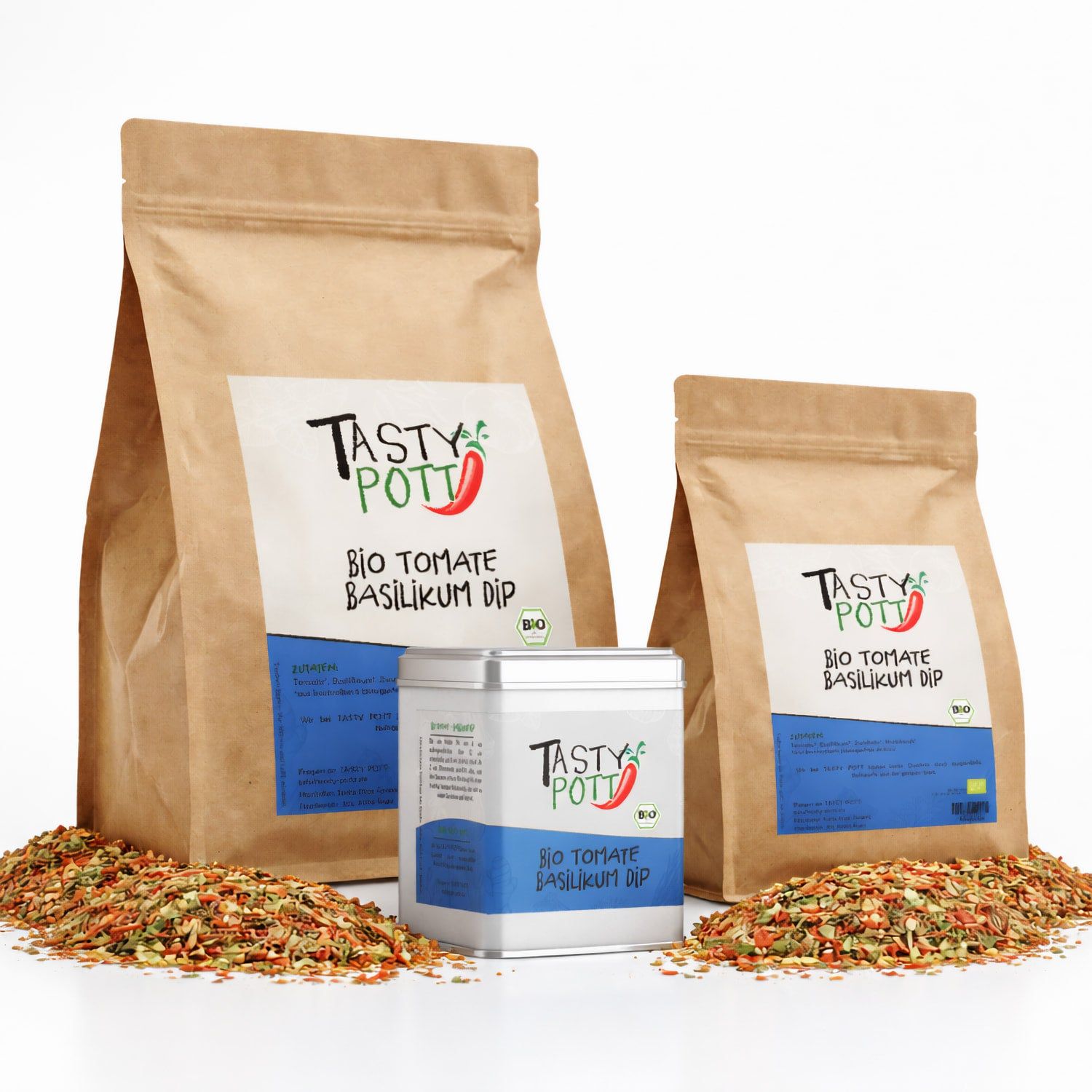 Tasty-Pott Tasty Pott Bio Tomate Basilikum Dip - Kräutermischung im Beutel 30 g