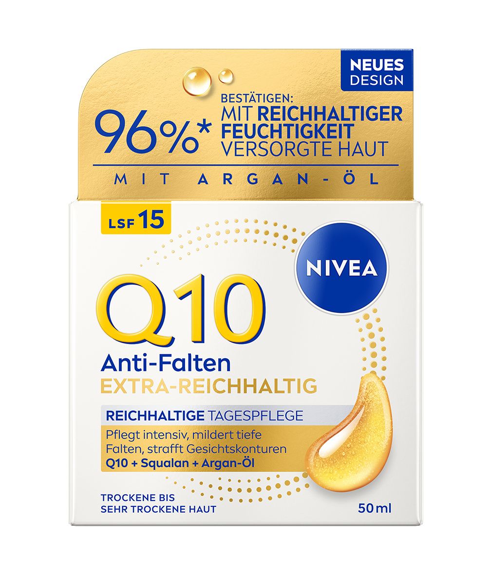 Verpackung NIVEA Q10 Anti-Falten Extra-Reichhaltige Tagespflege LSF 15.
