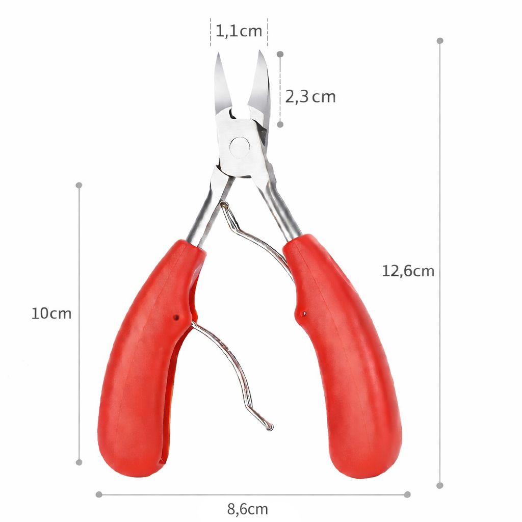 COOL-i Profi Fußnagelknipser aus Edelstahl, Präzisionszange für dicke Nägel, rutschfester Griff