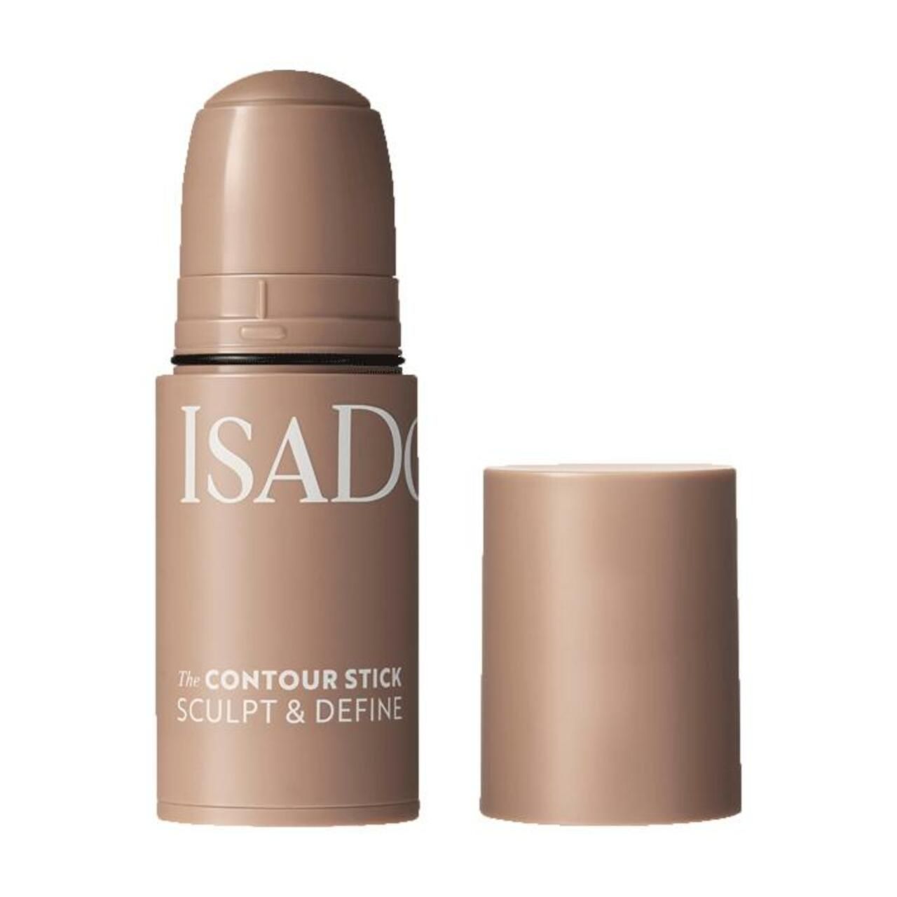 IsaDora The Contour Stick. Beige-farbener Stift mit abgenommenem Deckel. Aufschrift: The Contour Stick, Sculpt & Define.