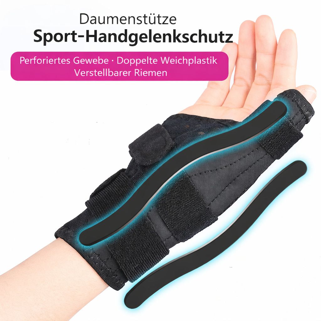 Daumenbandage mit Handgelenkstütze, verstellbare Daumenschiene, atmungsaktiv & stabil