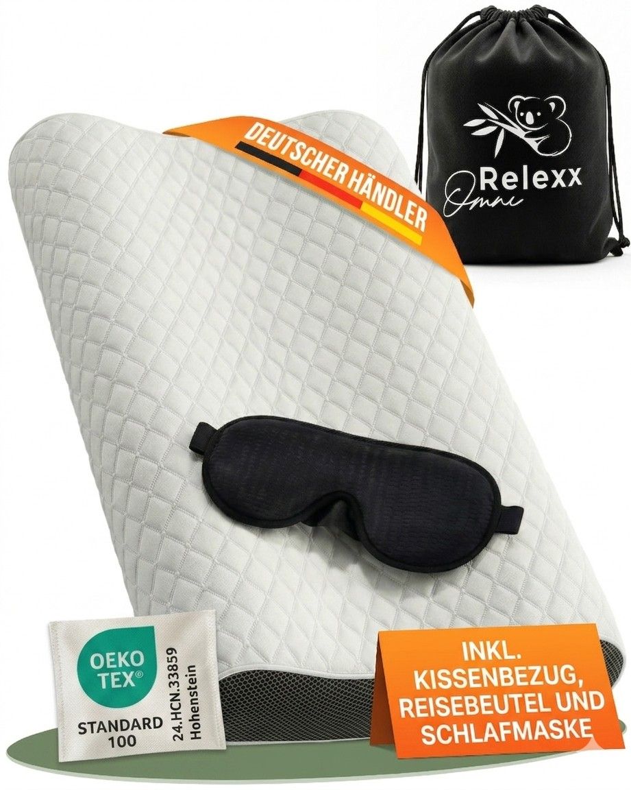 Omnirelexx Ergonomisches Nackenstützkissen - Nackenkissen zur Entspannung aus Soft Memory Foam 1 St