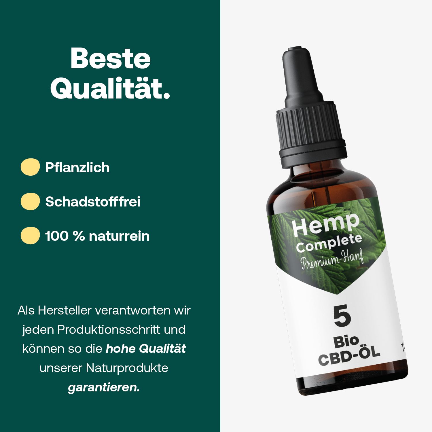 Bio CBD Öl 5 Vollspektrum Tropfen - Hemp-Complete®