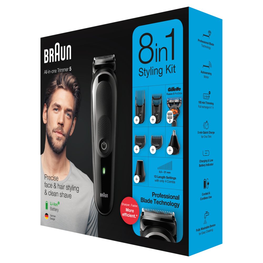 Braun - All-in-One Bartschneider und Haarschneidemaschine "MGK5260" in Schwarz/Grau