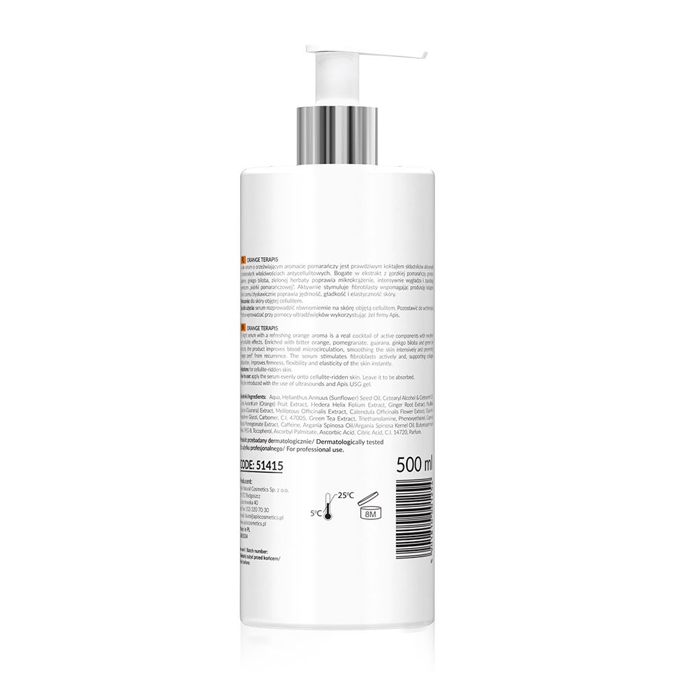Weiße Flasche mit Pumpe. Rückseite mit Text und Barcode. Aufschrift: 500 ml.