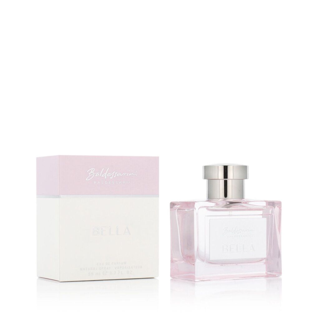 Flakon und Verpackung. Aufschrift: "Baldessarini BELLA". Auf der Verpackung: "50 ml".