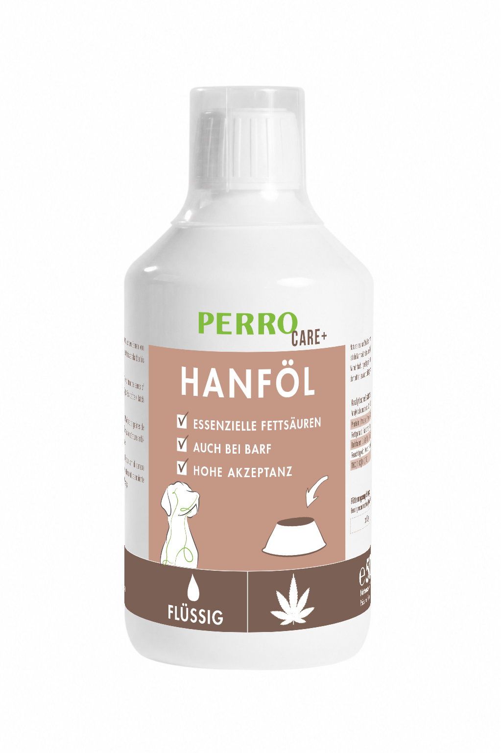Perro Care Hanföl - reines Hanfsamenöl für Hunde 500 ml Futter