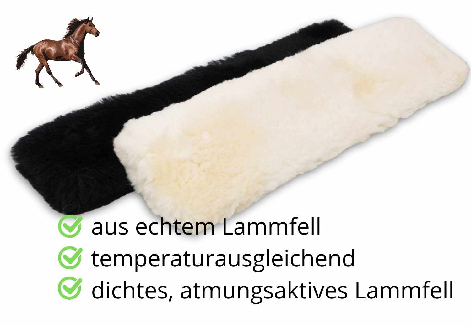 AMKA Sattelgurtschoner Gurtschoner aus Lammfell für Kurzgurt Längen 60 und 80 cm