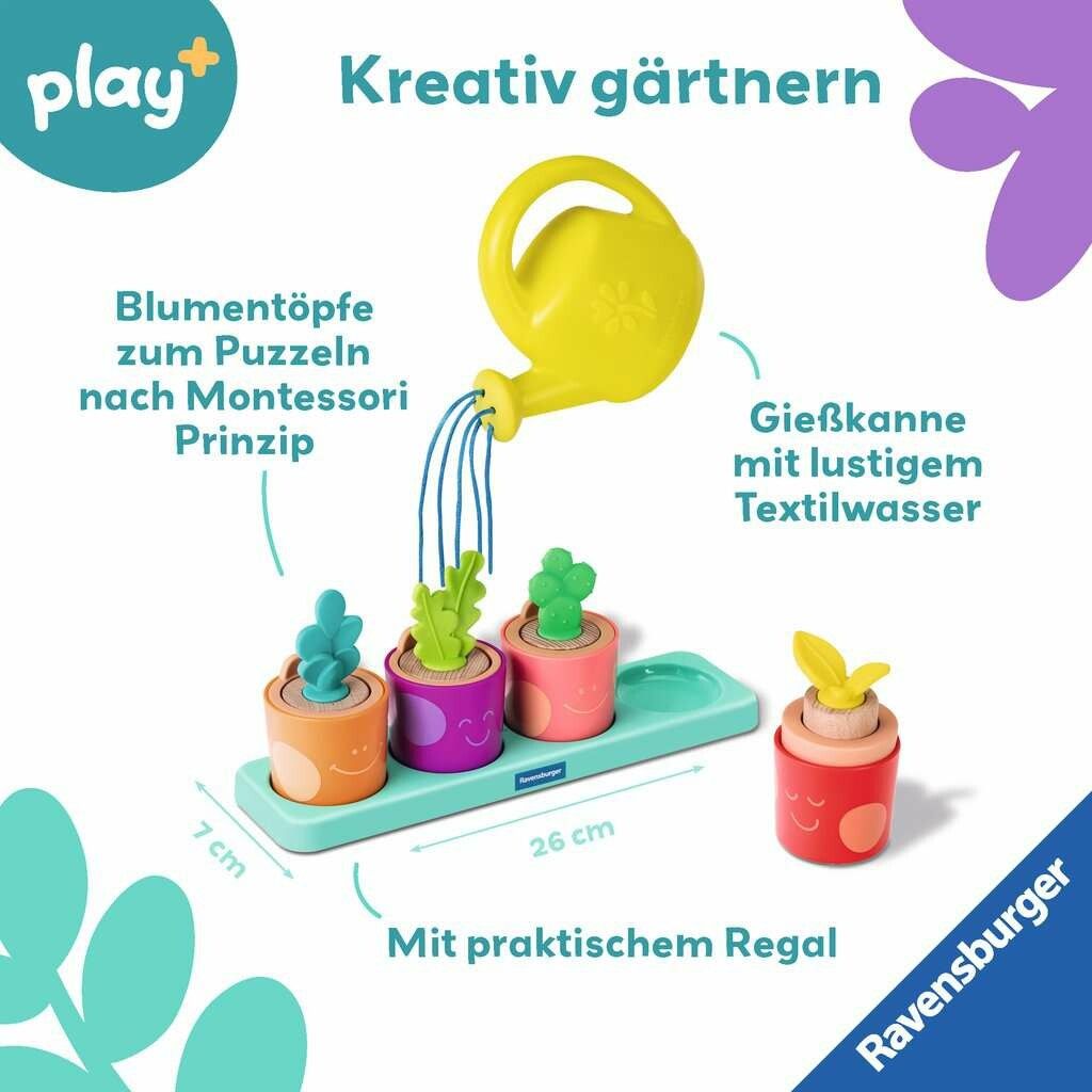 Ravensburger Play+ Puzzle- & Spiel-Set: Meine kleinen Pflanzen  Kinderpuzzle, Pretend Play Set, Mo