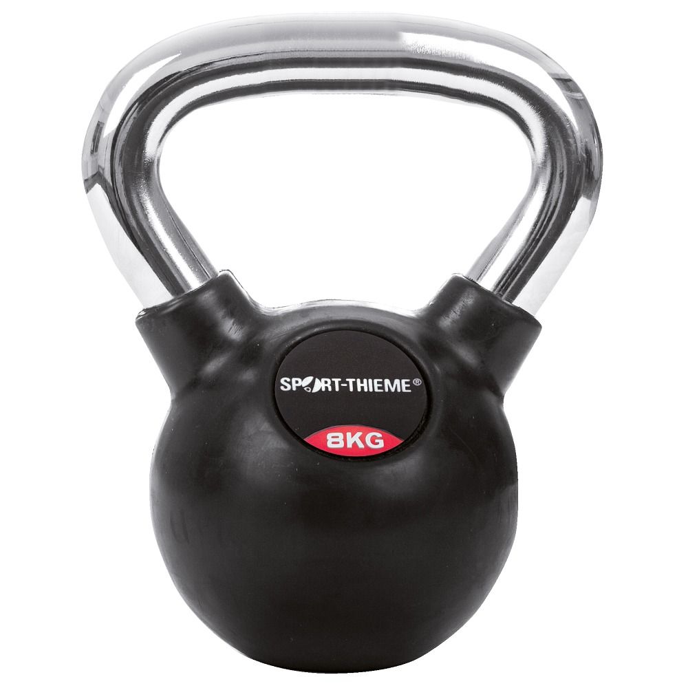 Sport-Thieme Kettlebell Gummiert mit glattem Chrom-Griff 1 St