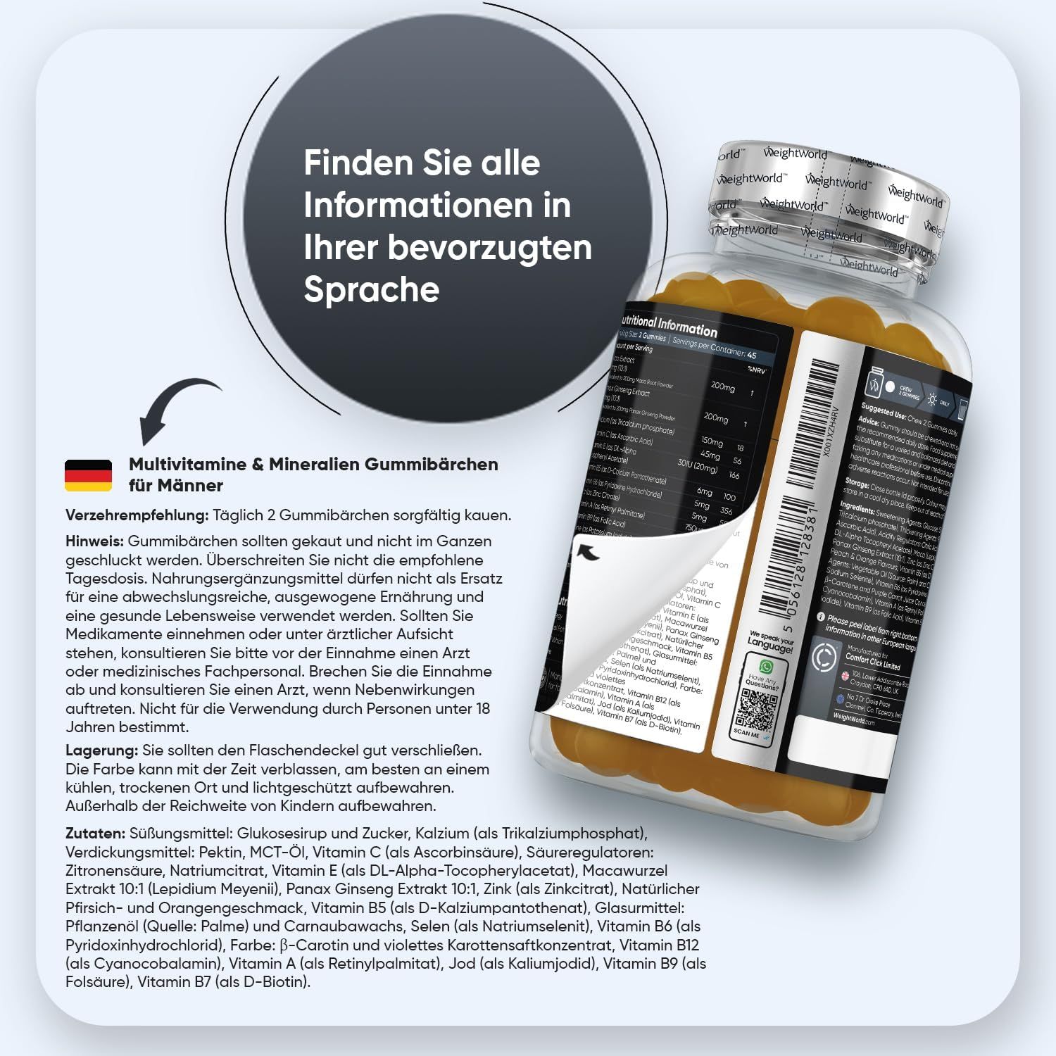 WeightWorld Multivitamin Gummies für Männer