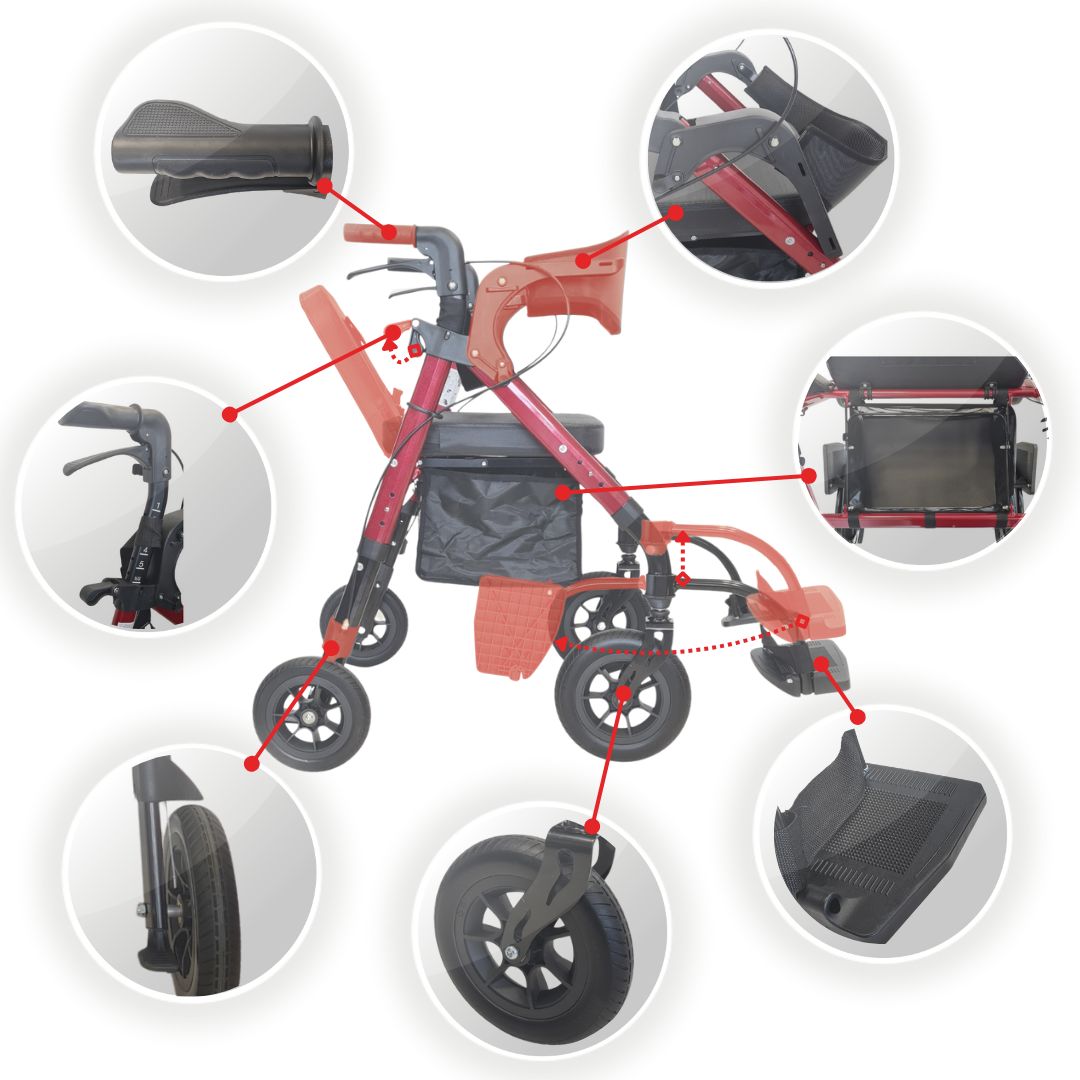 abc HOME | Outdoor Rollator-Rollstuhl 2in1