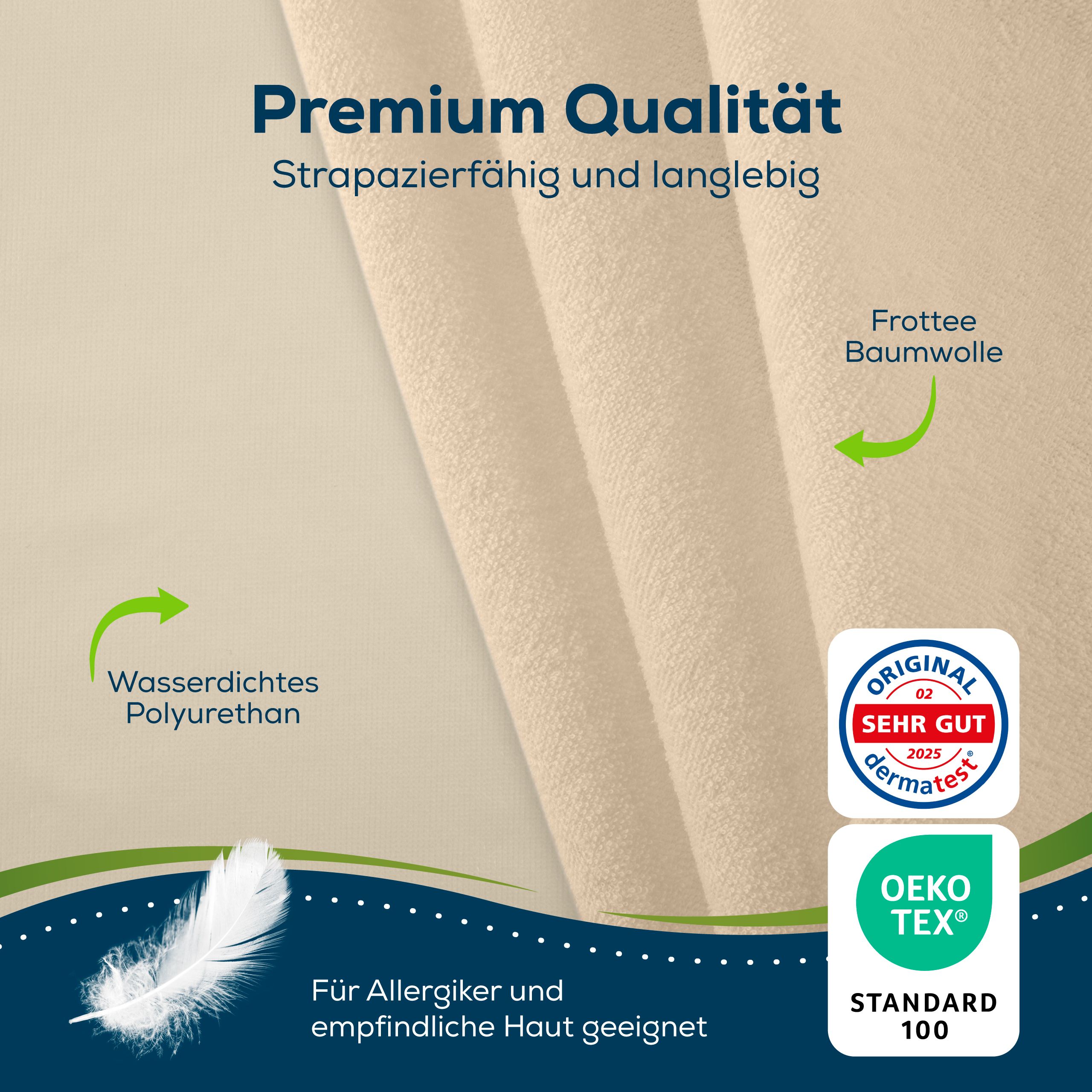 Sensalou Spannbettlaken 100 x 200 cm - Beige