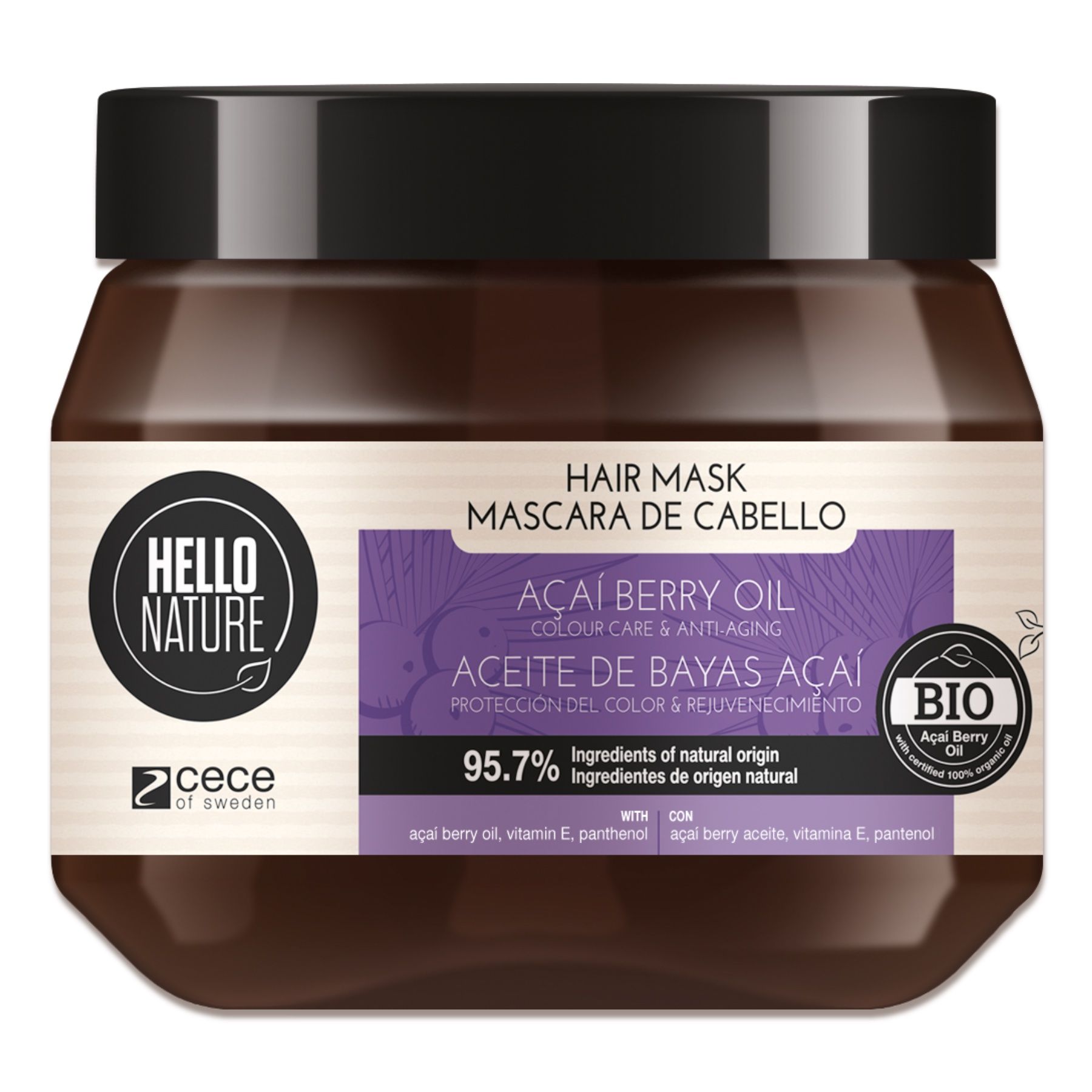 Hello Nature Haarmaske mit Acai Beere Regeneration und Intensivpflege 1x250 ml Haarkur