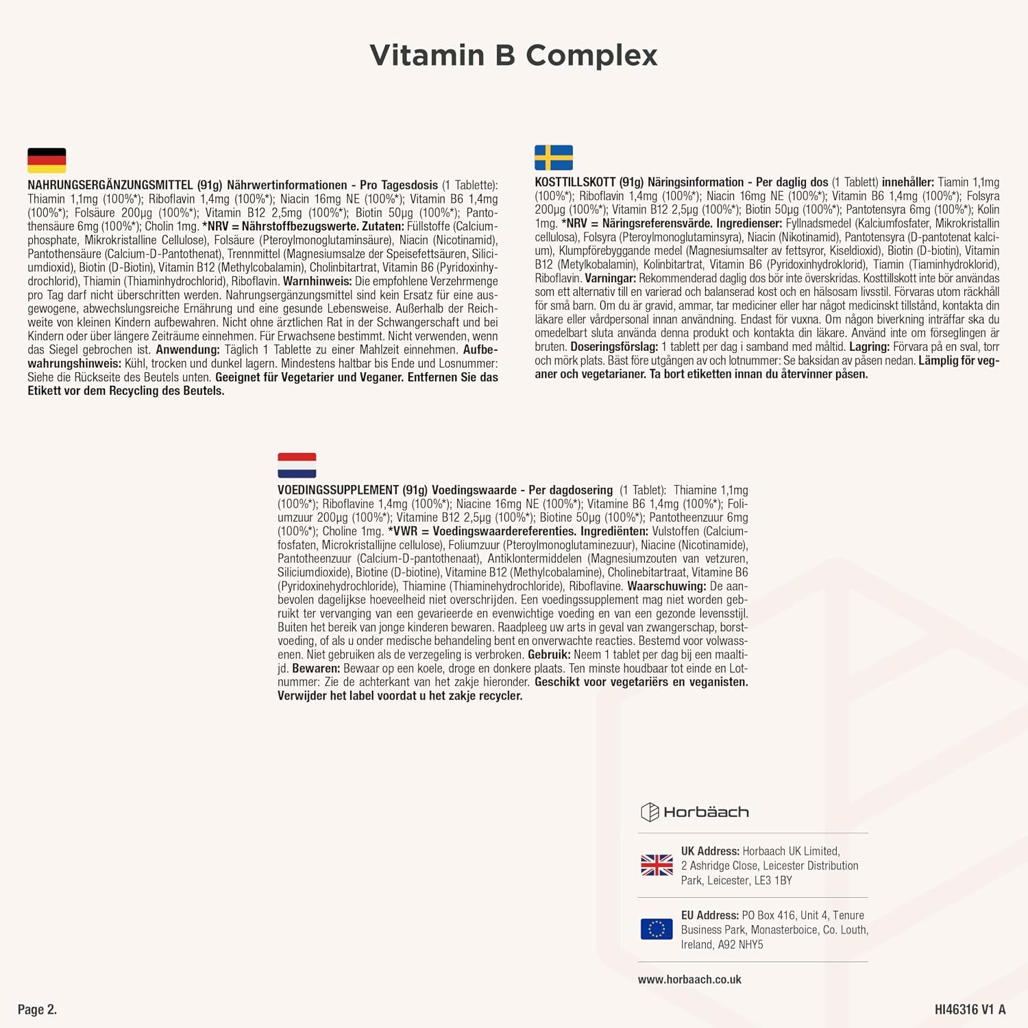 Horbäach Vitamin-B-Komplex