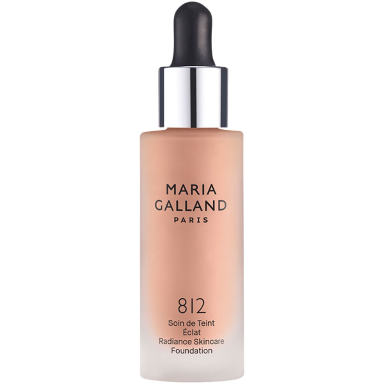 Maria Galland Paris 812-Soin de Teint Eclat. Flasche mit Pipette. Aufschrift: Radiance Skincare Foundation.