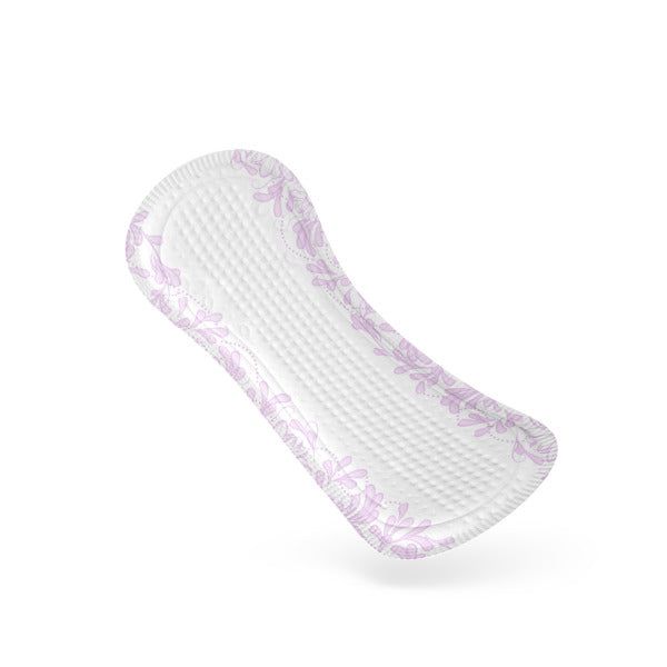 Weißes, längliches Produkt mit floralem Muster an den Rändern. Oberseite mit geriffelter Oberfläche.