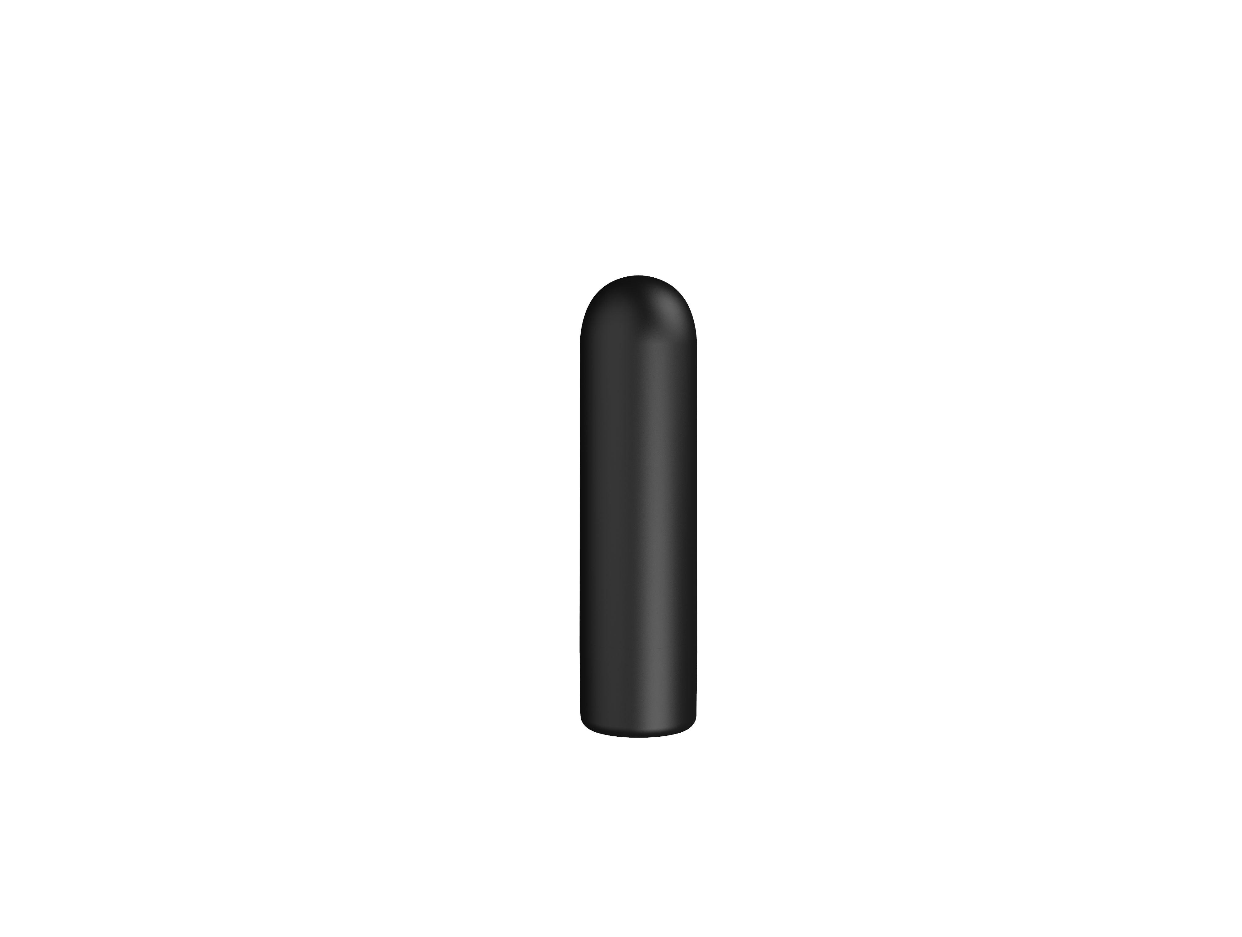 Schwarzer, zylindrischer Vibrator. Abgerundete Spitze.