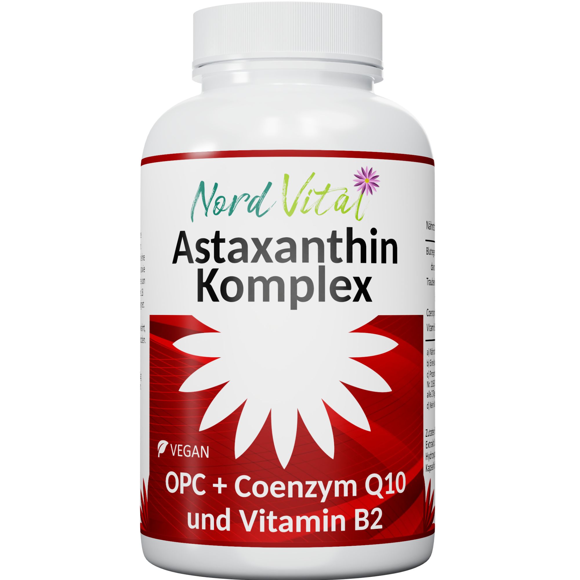 Nord Vital Astaxanthin Komplex - Astaxanthin 12mg - OPC - Coenzym Q10 - Vitamin B2