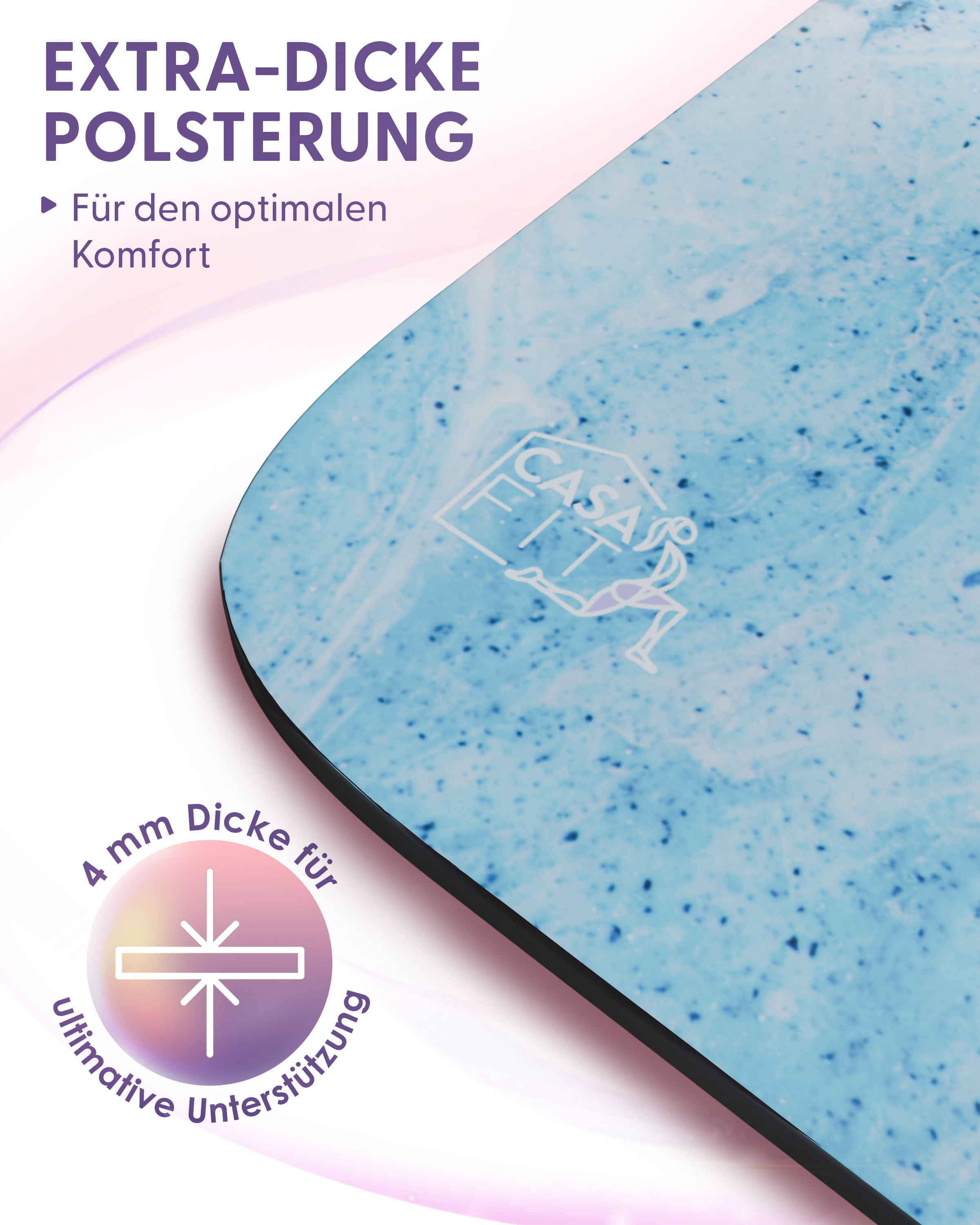 Fitness- & Yogamatte - blue swirl