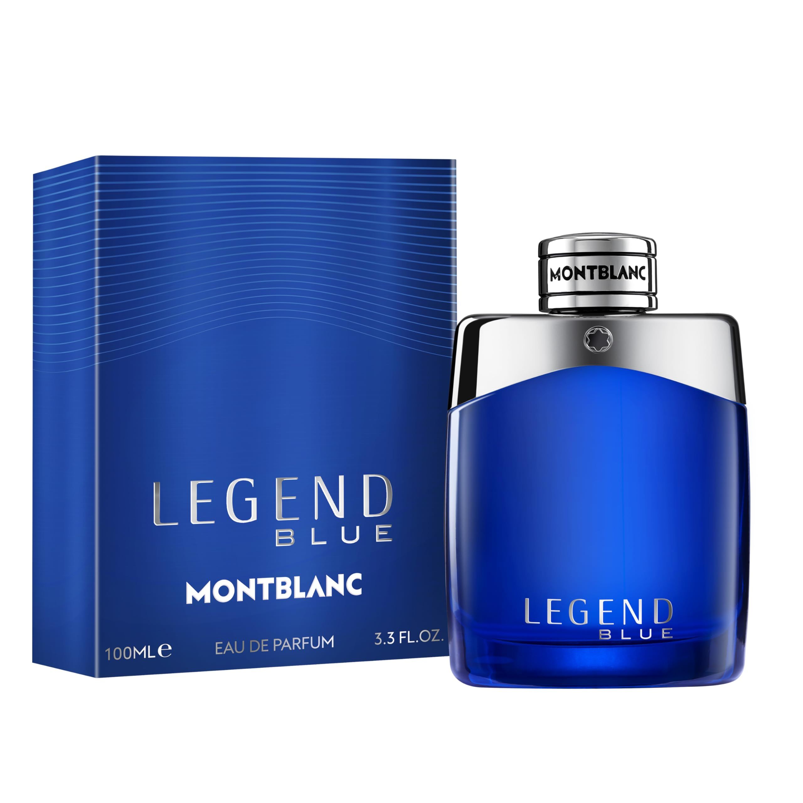 Montblanc Legend Blue Eau de Parfum 100ml Flakon und Verpackung.