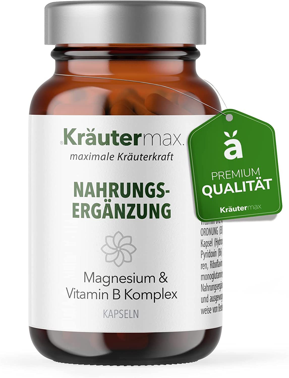 Kräutermax Magnesium 375 mg und Vitamin B Komplex Kapseln