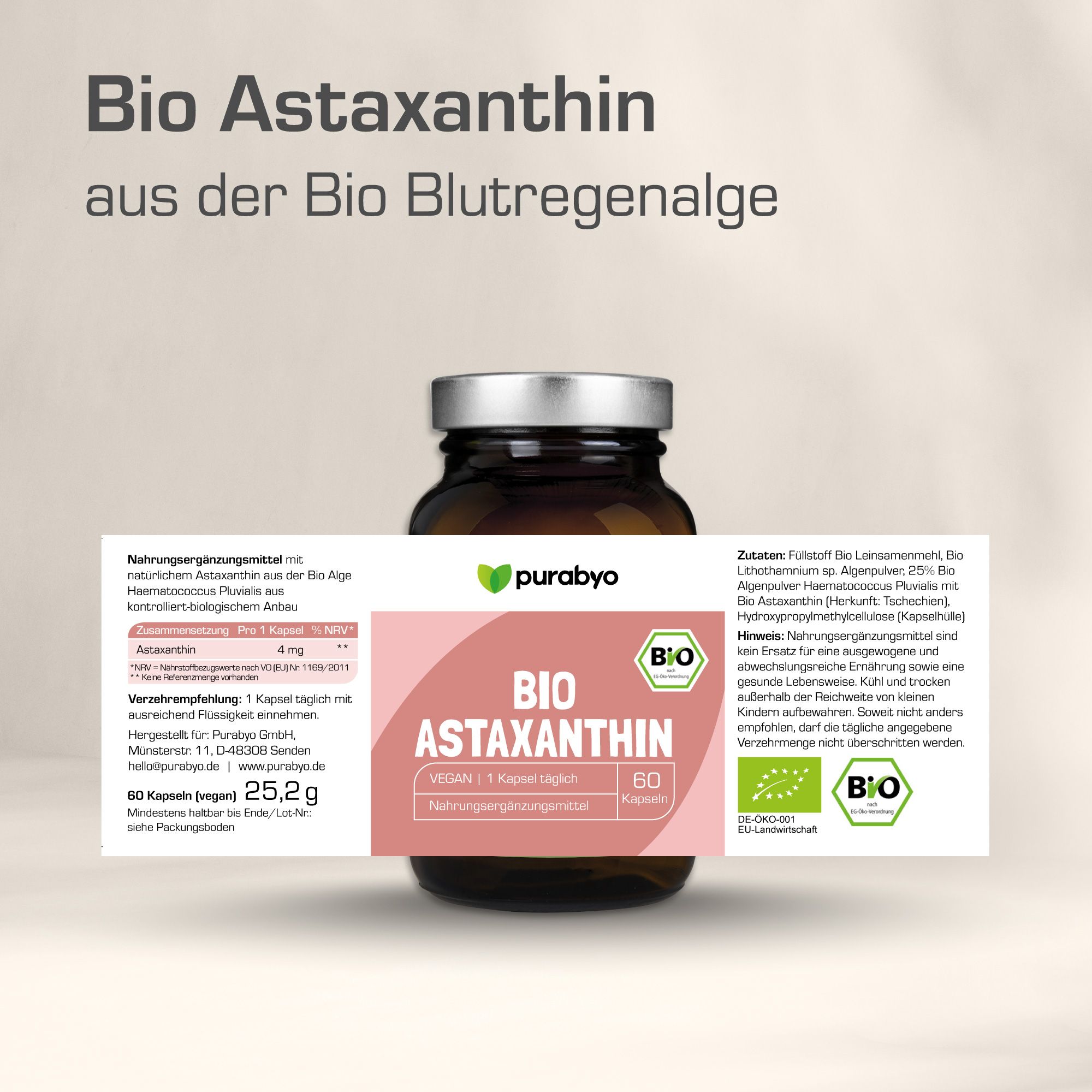 Purabyo Bio Astaxanthin Kapseln