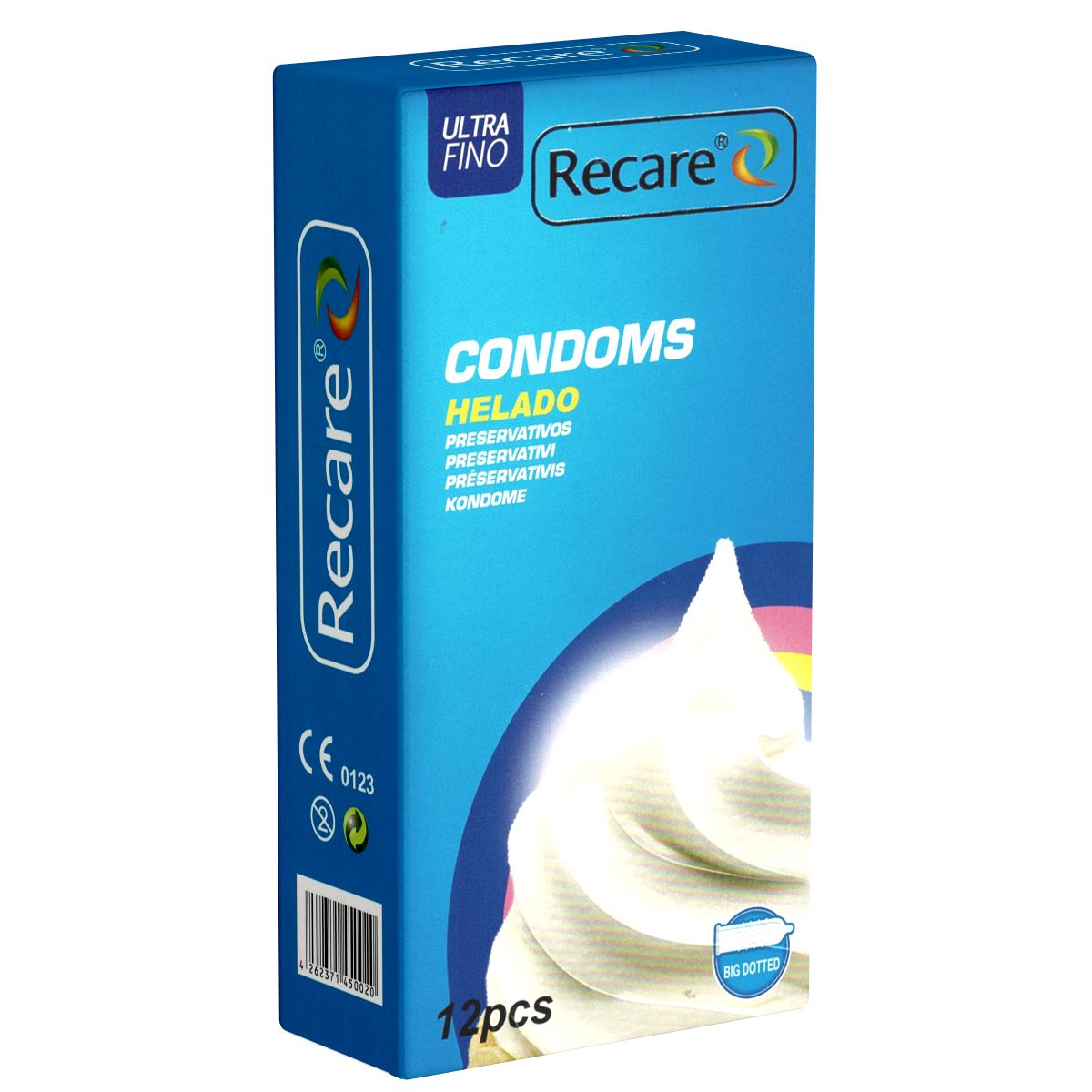 Recare Condoms *Helado* genoppte Kondome mit Softeis-Geschmack