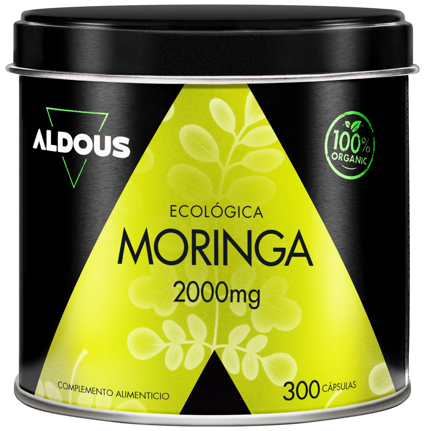 Aldous Moringa Dose, 2000mg, 300 Kapseln, 100% Bio-Siegel.