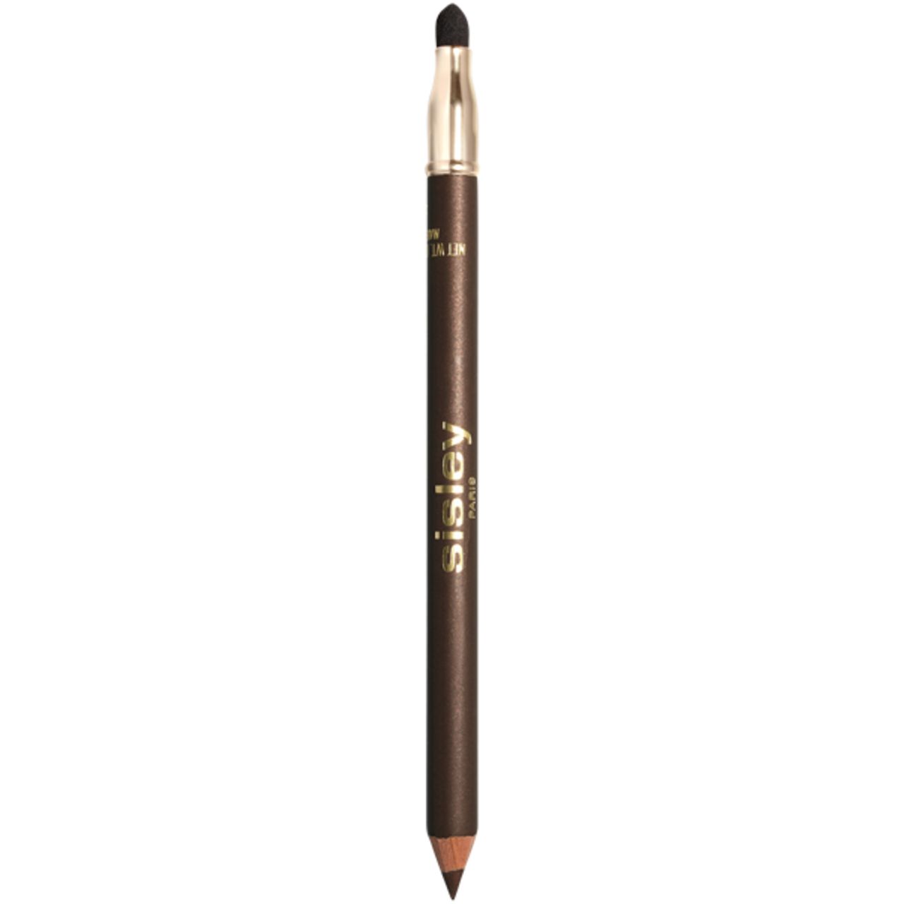 Sisley Phyto-Khol Perfect. Brauner Kajalstift mit Applikator. Goldfarbene Details. Marke sichtbar.