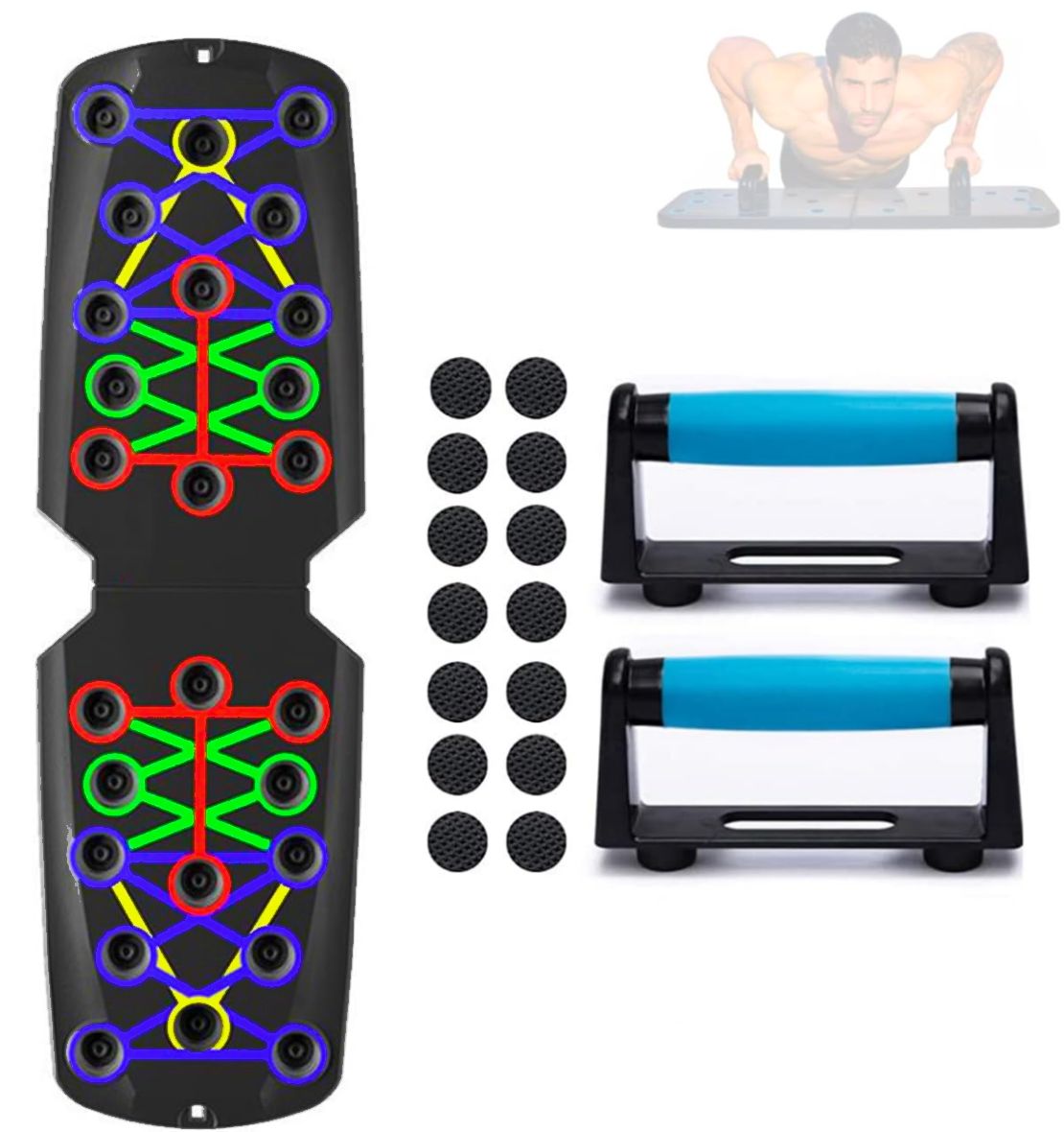 FFitness Tavola per Flessioni Attrezzo Multifunzione Push-Up Board FF