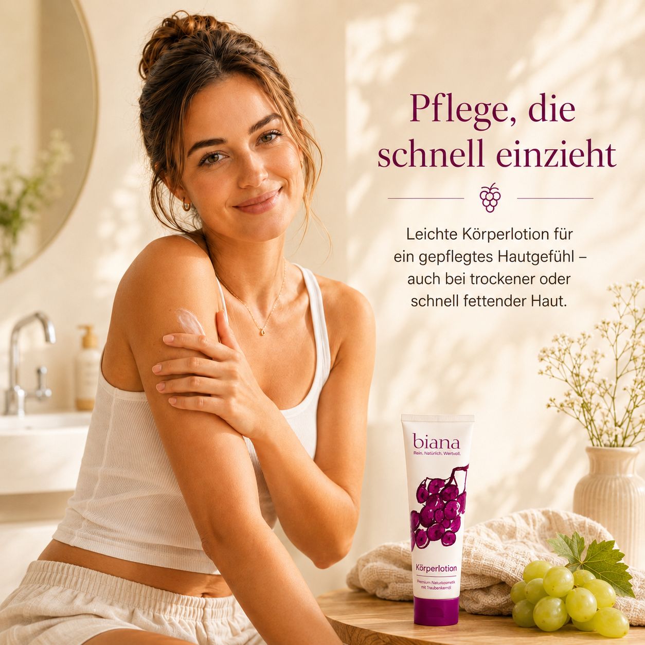 biana Körperlotion – Premium Naturkosmetik mit Traubenkernöl